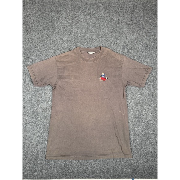 Menace Skateboards T Shirt Size‎ Large Brown Short Sleeve Vtg 90s